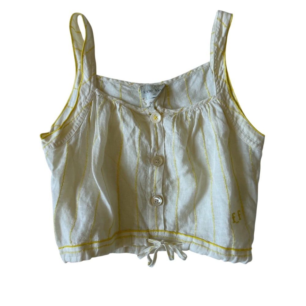 Forte Forte striped linen crop top large
